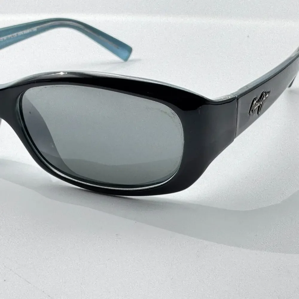 Maui Jim Sunglasses Punchbowl MJ219 03 Black Blue Frame Gray Polarized Glass